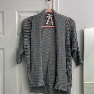 Derek Heart Grey Woven Knit Cardigan